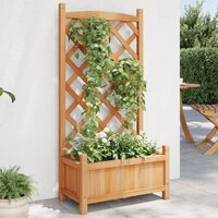 Plantenbak Met Latwerk Massief Vurenhout Bruin 55 x 29,5 x 30 cm