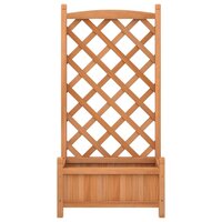 Plantenbak Met Latwerk Massief Vurenhout Bruin 55 x 29,5 x 30 cm