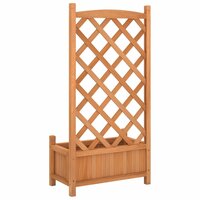 Plantenbak Met Latwerk Massief Vurenhout Bruin 55 x 29,5 x 30 cm