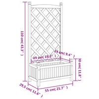 Plantenbak Met Latwerk Massief Vurenhout Bruin 55 x 29,5 x 30 cm