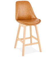 Counter chair barkruk Lars kunstleer bruin met hout