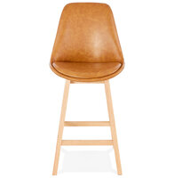 Counter chair barkruk Lars kunstleer bruin met hout