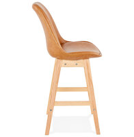 Counter chair barkruk Lars kunstleer bruin met hout