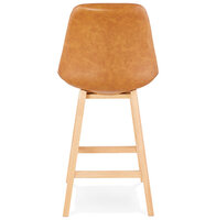 Counter chair barkruk Lars kunstleer bruin met hout