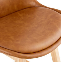 Counter chair barkruk Lars kunstleer bruin met hout