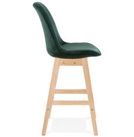 Counter chair barkruk Lars stof velvet groen met hout