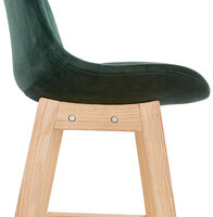 Counter chair barkruk Lars stof velvet groen met hout