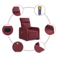Fauteuil Monza Sta-Op-Massagestoel Verstelbaar Stof Wijnrood