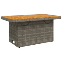 Tuintafel LIFT 90X55X71 Cm Poly Rattan En Acaciahout Grijs