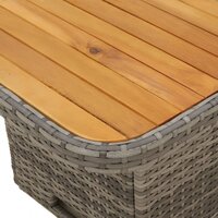 Tuintafel LIFT 90X55X71 Cm Poly Rattan En Acaciahout Grijs
