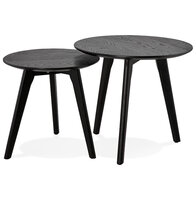Salontafel set 2 tafels Espino zwart hout