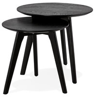 Salontafel set 2 tafels Espino zwart hout
