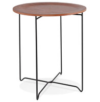 Bijzettafel Oola rond 46cm walnoten hout