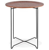 Bijzettafel Oola rond 46cm walnoten hout