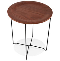 Bijzettafel Oola rond 46cm walnoten hout