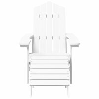 Tuinstoel Adirondack Met Voetenbank Hdpe Wit met voetensteun