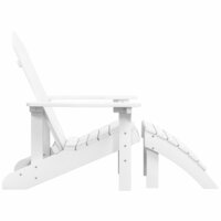 Tuinstoel Adirondack Met Voetenbank Hdpe Wit met voetensteun