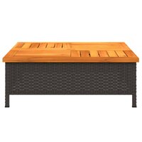 Parasolvoetbedekking 70X70X25 Cm Poly Rattan Acaciahout Zwart