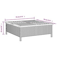 Parasolvoetbedekking 70X70X25 Cm Poly Rattan Acaciahout Zwart