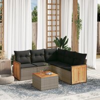 Loungeset Bakkeveen Met Kussens Poly Rattan Grijs Met tafel