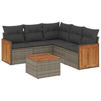 Loungeset Bakkeveen Met Kussens Poly Rattan Grijs Met tafel