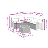 Loungeset Bakkeveen Met Kussens Poly Rattan Grijs Met tafel