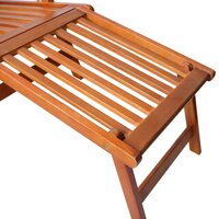 Deckchair Sunny Met Voetensteun Massief Acaciahout en kussen Antraciet