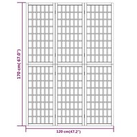 Kamerscherm Inklapbaar 3 Panelen Japanse Stijl 120 x 170 cm Zwart
