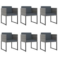 Tuinset Becky tafel met 6 stoelen en 4 krukken grijs