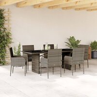 Tuinset Katja Met Kussens Poly Rattan Grijs