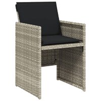 Tuinset Venus 4 stoelen Met Kussens Poly Rattan Lichtgrijs 