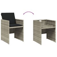 Tuinset Venus 4 stoelen Met Kussens Poly Rattan Lichtgrijs 