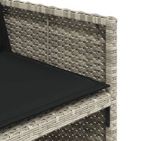 Tuinset Venus 4 stoelen Met Kussens Poly Rattan Lichtgrijs 