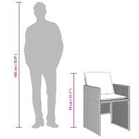 Tuinset Venus 4 stoelen Met Kussens Poly Rattan Lichtgrijs 