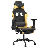 Gamestoel - Gaming stoel - Game stoel - Champion - Goud - met voetensteun - massage