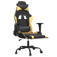 Gamestoel - Gaming stoel - Game stoel - Champion - Goud - met voetensteun - massage