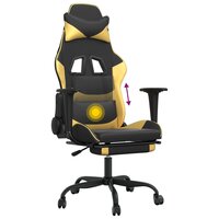 Gamestoel - Gaming stoel - Game stoel - Champion - Goud - met voetensteun - massage