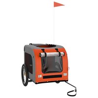 Honden fietskar oxfordstof oranje en grijs 69 x 133.5 x 73.5 cm Fietstrailer