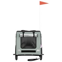 Honden fietskar oxfordstof grijs en zwart 69x133.5x73.5cm Fietskar hond
