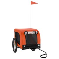 Fietskar hond oxford stof en ijzer oranje en zwart 136 x 69 x 73.5 cm