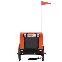 Fietskar hond oxford stof en ijzer oranje en zwart 136 x 69 x 73.5 cm