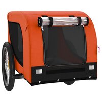 Fietskar hond oxford stof en ijzer oranje en zwart 136 x 69 x 73.5 cm