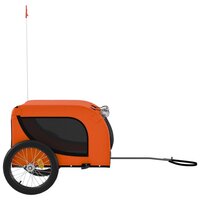 Fietskar hond oxford stof en ijzer oranje en zwart 136 x 69 x 73.5 cm