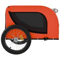 Fietskar hond oxford stof en ijzer oranje en zwart 136 x 69 x 73.5 cm