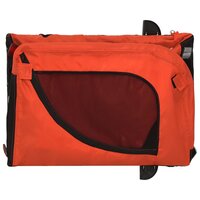 Fietskar hond oxford stof en ijzer oranje en zwart 136 x 69 x 73.5 cm