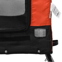 Fietskar hond oxford stof en ijzer oranje en zwart 136 x 69 x 73.5 cm