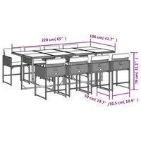 Tuinset Mantoe met kussens poly rattan beige - 9-delig