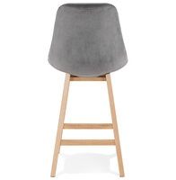 Counter chair Basil velvet grijs met blanke poten