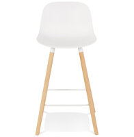 Counter chair Arbutus wit kunststof met houten poten