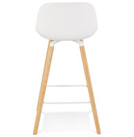 Counter chair Arbutus wit kunststof met houten poten